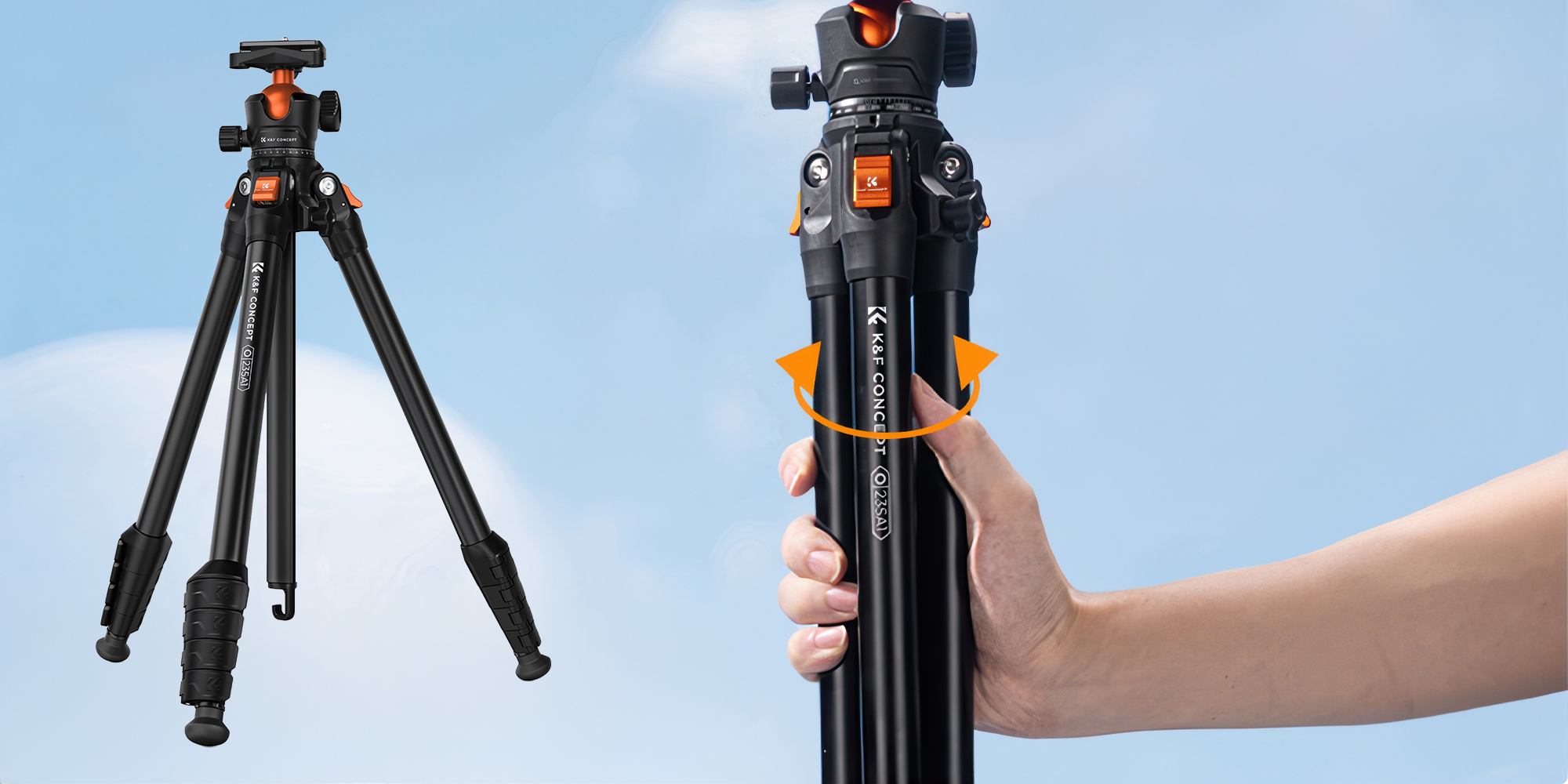 Statyw K&F Concept O235A1 z głowicą kulową BH-40 i uchwytem na telefon